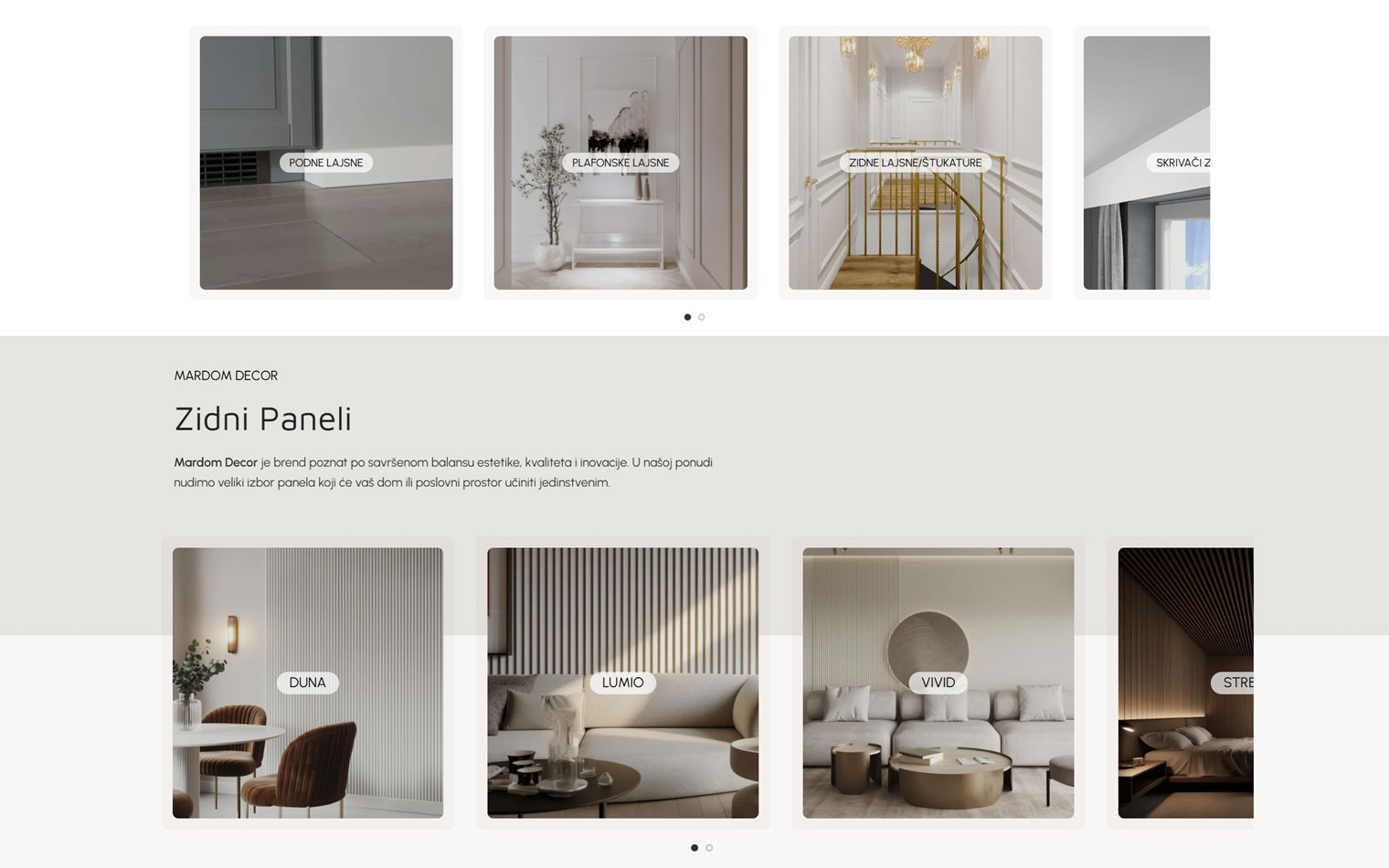 Scorpio Dekori Homepage & Categories, E-commerce Web Design