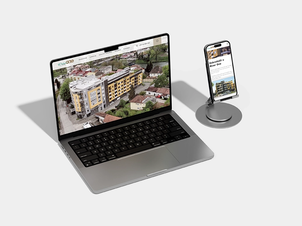 River One - we designed and developed a modern, visually refined website focused on clear presentation and sales impact